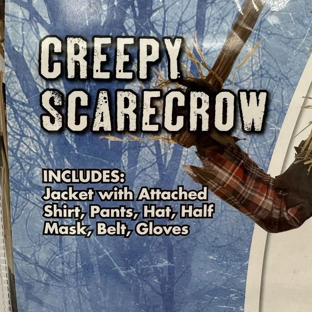 Spirit Halloween Child Creepy Scarecrow Costume Large (12-14) Spooky Scary Haunt - Picture 4 of 16